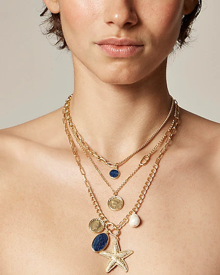 Beaded Charm Layered Necklace For Women